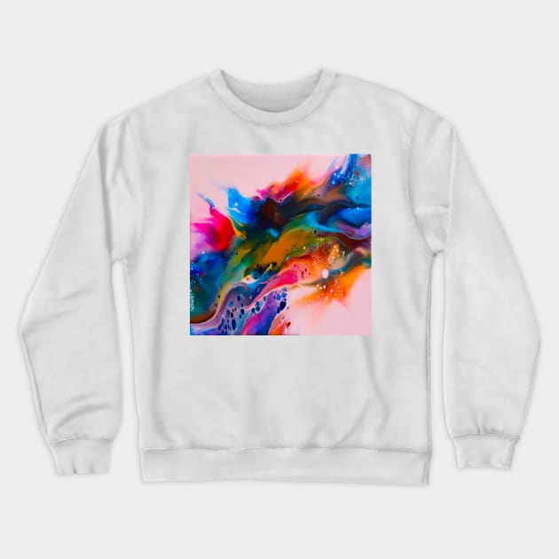 Color Burst (acrylic pour) Crewneck Sweatshirt by ayemfid